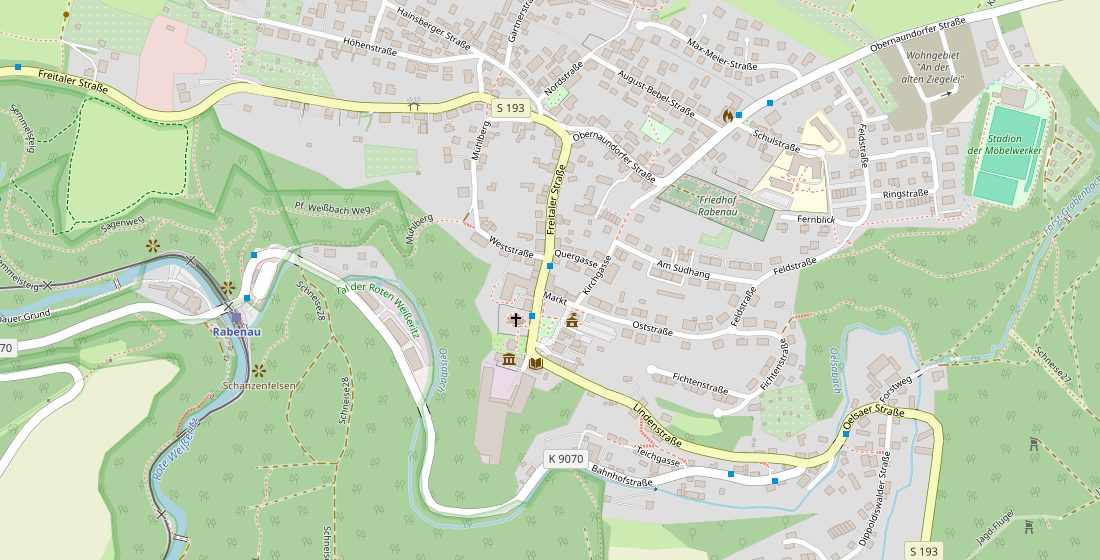 Lageplan: Zain Döner, Freitaler Str. 2 in Rabenau